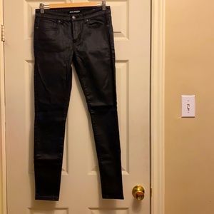 Joe Fresh ultra slim stretch black shiny jeans